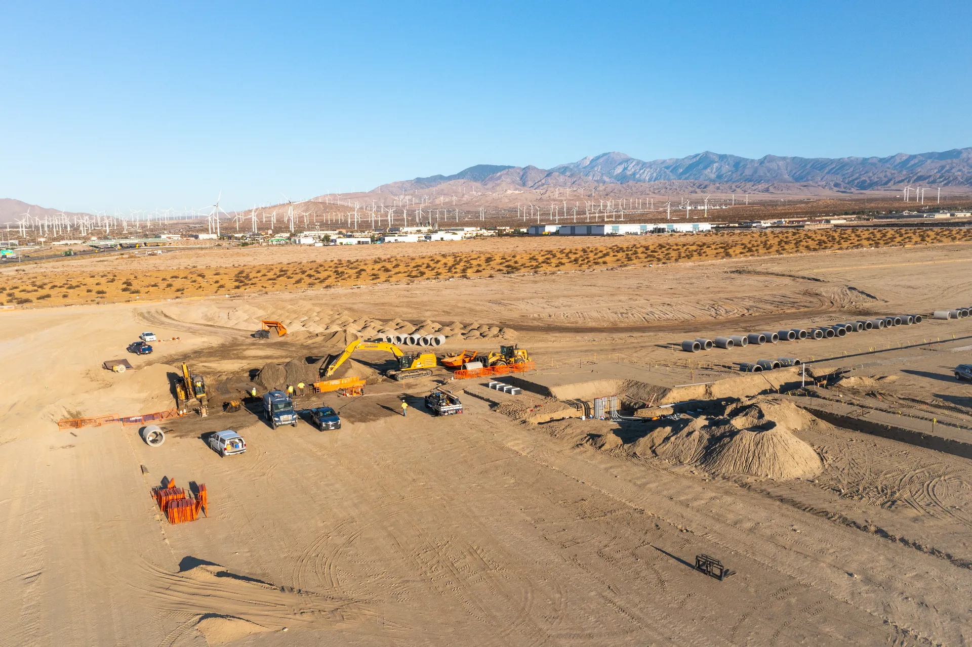 Aerial photograph from the johnson pad construction progress project